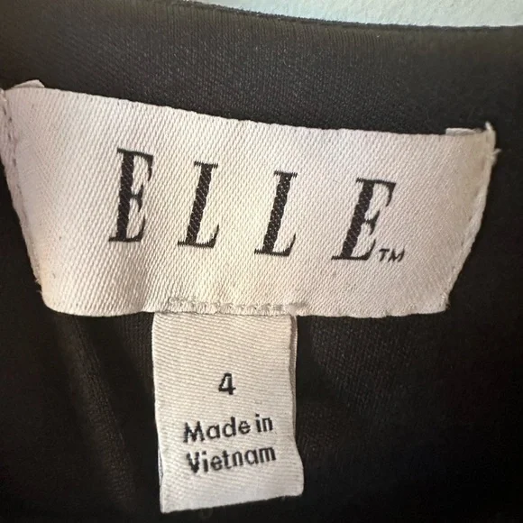 ELLE Dress Women's Size 4 Black White Round Neck Back Closure Zip - Picture 4 of 7